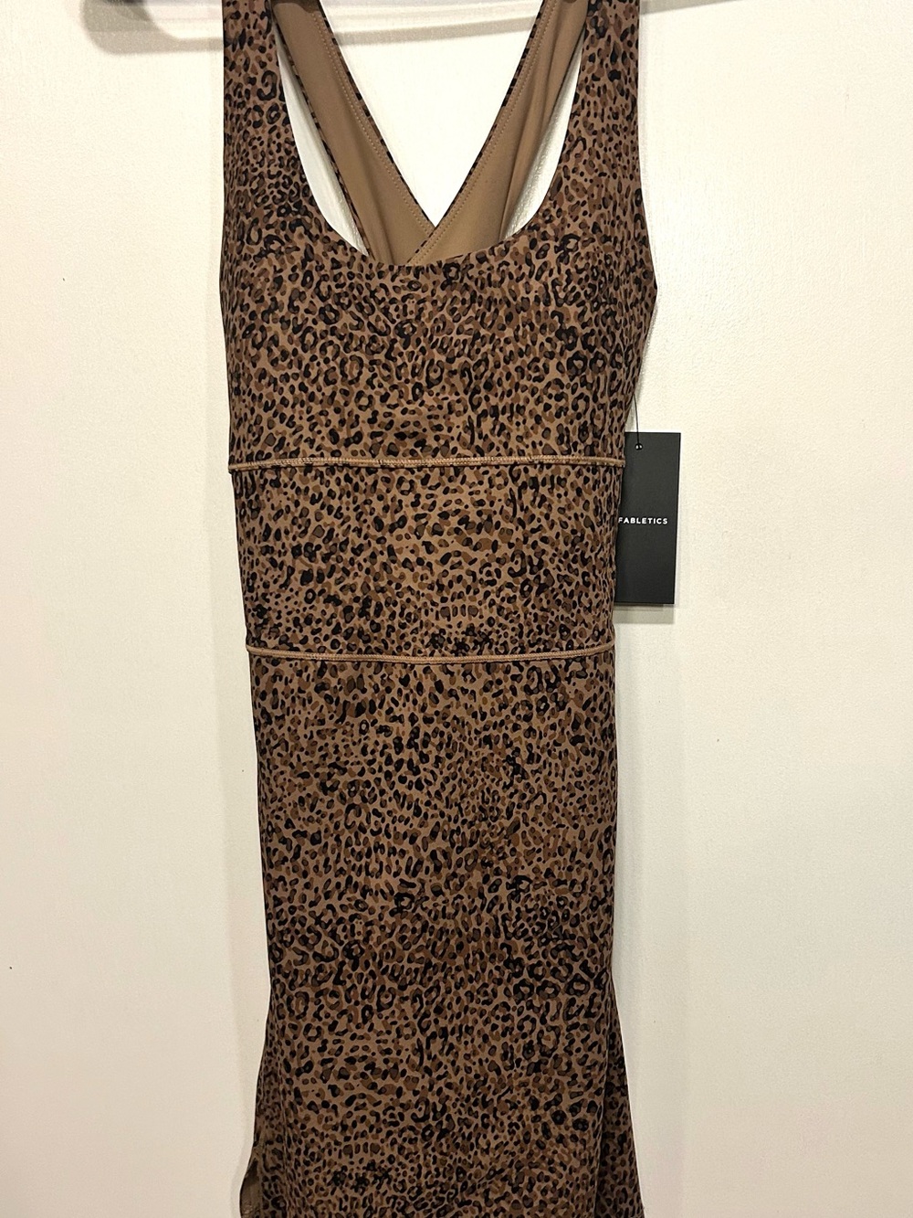 Fabletics Leopard-Print Midi Dress in Brown and Black